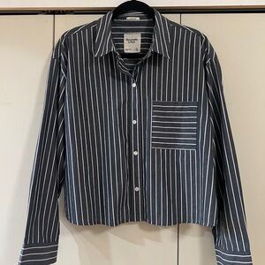 Abercrombie & Fitch Navy Striped Button Down Shirt